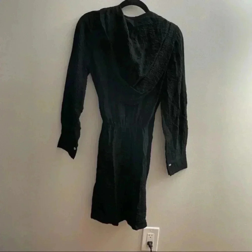 Zara Textured black hooded mini dress XS - Picture 7 of 9